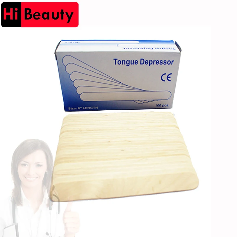 100pcs/lot 6 Inch Disposable Wooden Bamboo Waxing Wax Spatula Mask Sticks Tongue Depressor For Tatoo Beauty Makeup