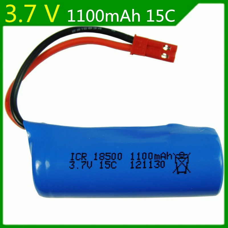 3.7V 1100mAH Remote control aircraft helicopter JST black insert lithium battery 3.7V 1100mAH 18500 cylinder S900 Subscription