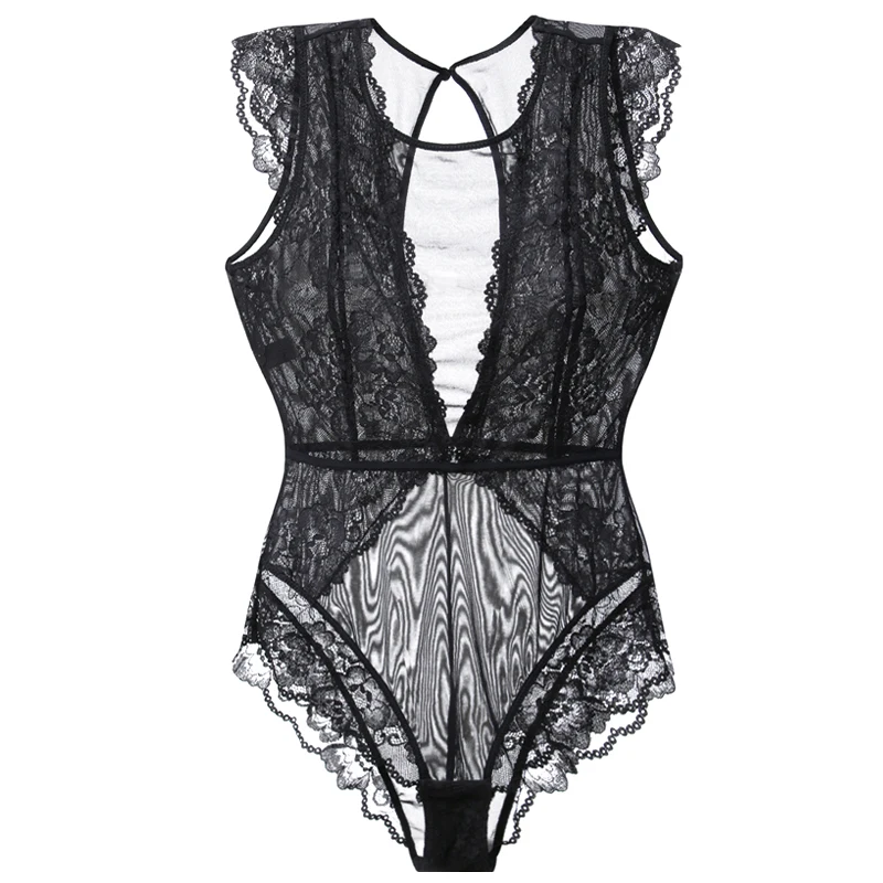 LINGERI WOMAN Lace Bodysuit Hollowout Back Women Lingerie Transparent Underwear Femme High Quality SEXI Lace WOMAN UNDERWEAR