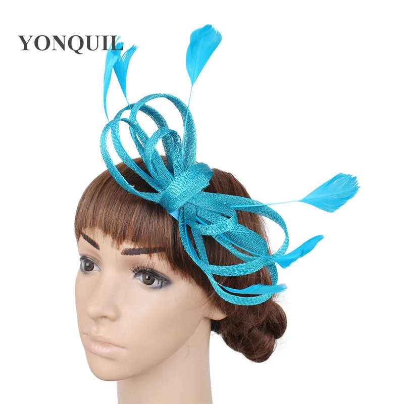 

Nice Sinamay Wedding Women Fascinators Headwear Ladies Chic Headdress And Flower Bride Mesh Hair Accessories Formal Dress Hats