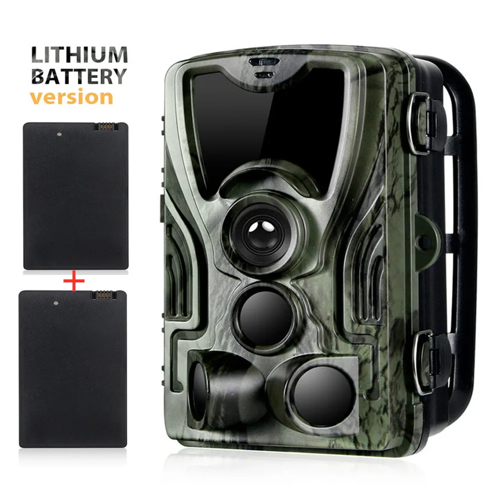 2PCS 5000Mah Recharger Lithium Battery Trail Hunting Camera 20MP HC801ALI 1080P IP65 Photo Traps 0.3s Wireless Surveillance