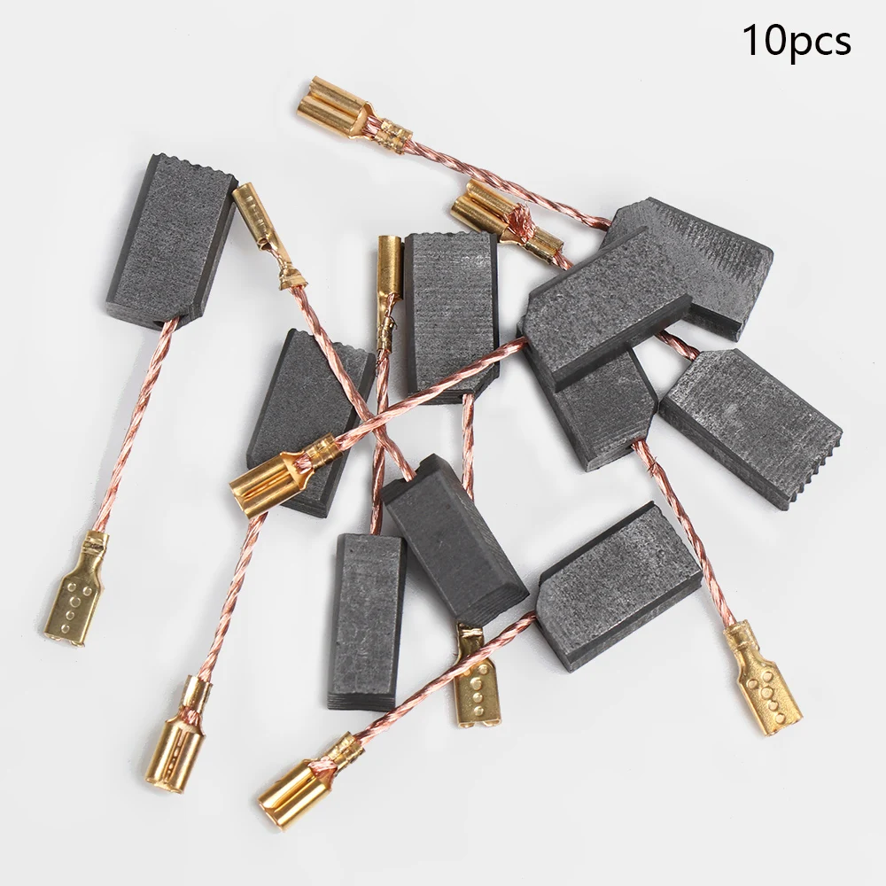 10Pcs 4.5x6.5x20mm Graphite Copper Motor Carbon Brushes Set Tight Copper Wire Electric Hammer/Drill Angle Grindern6.1*7.8*13.6mm