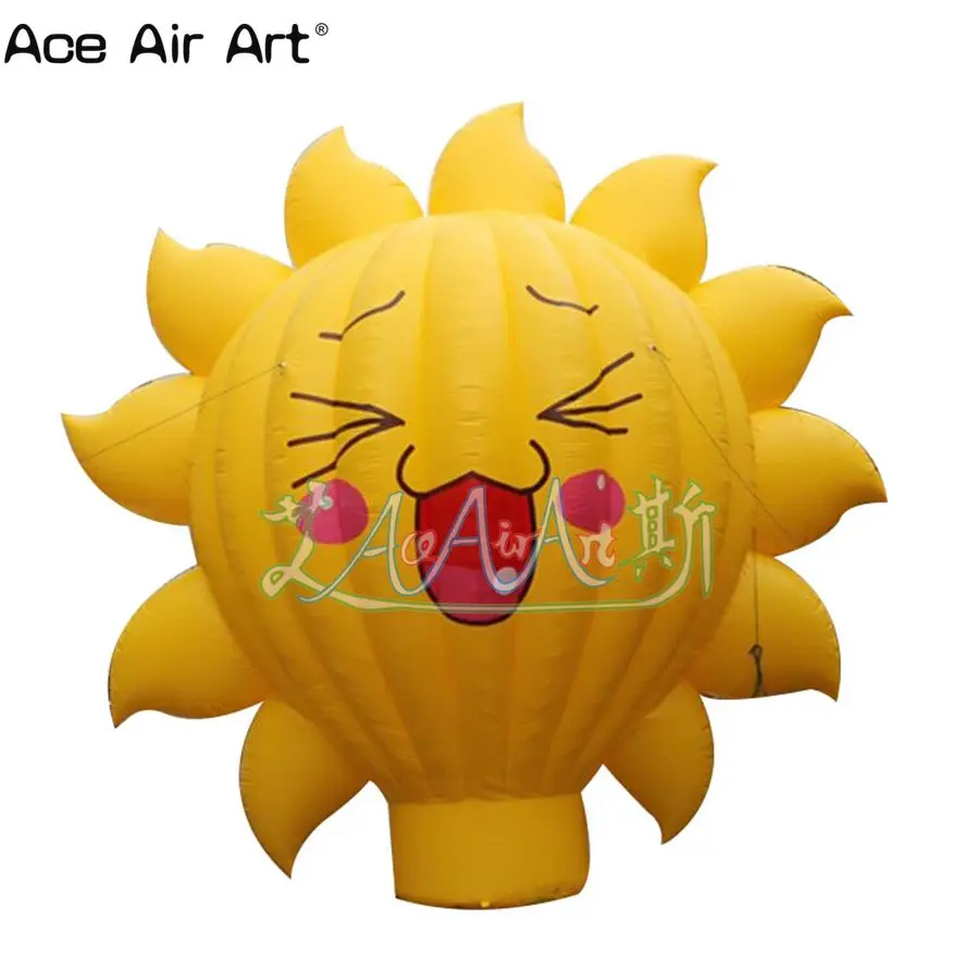 Inflatable Hot Ball Cartoon Model Yellow Sunshine Balloon with Smile