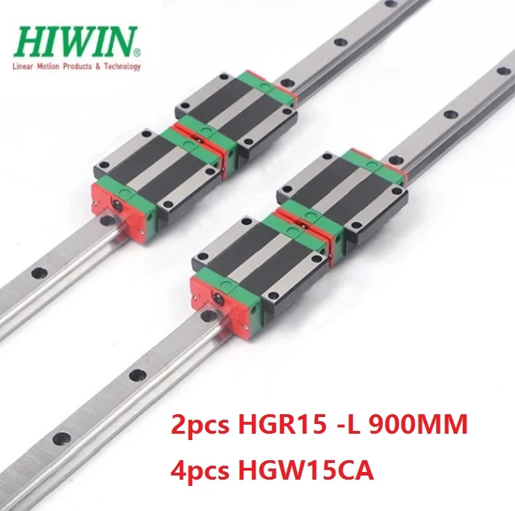

2 шт. 100% оригинальный Hiwin линейный рельс HGR15-L 900 мм + 4 шт. HGW15CA (HGW15CC) фланцевый Каретный блок для ЧПУ маршрутизатора