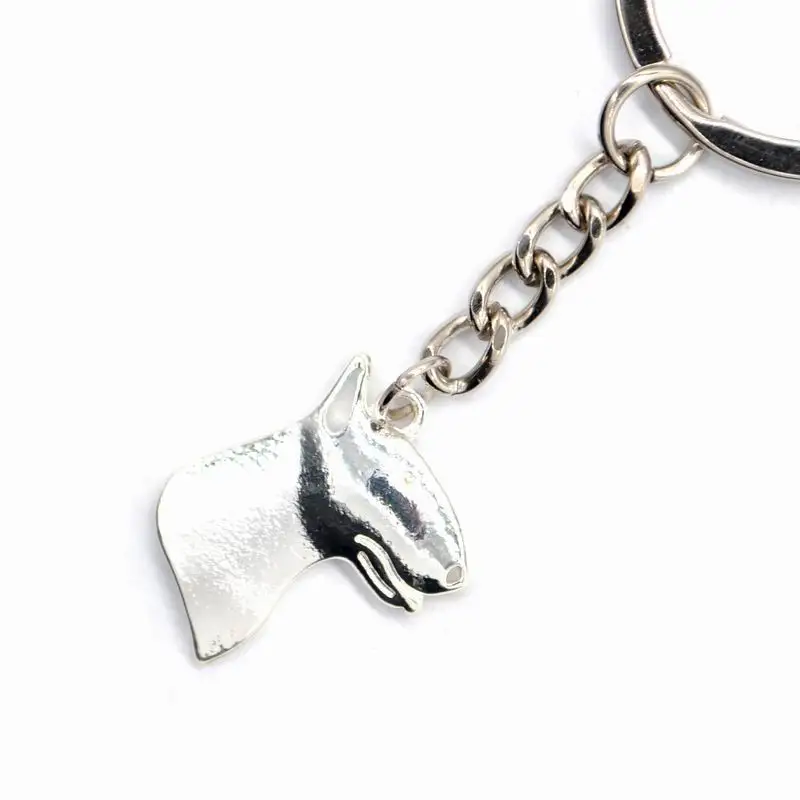 Lovers Metal Alloy Bull Terrier Key Chains Women\'s Jewelry Dog Shaped Key Chains