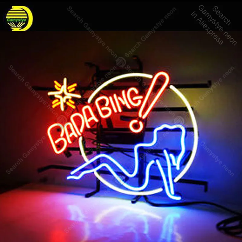 

Neon Sign for BADA BING Sexy Girl Beer Pub Bar Night handcraft Recreation Wall Neon light bulb sign Custom Bar room Accesaries