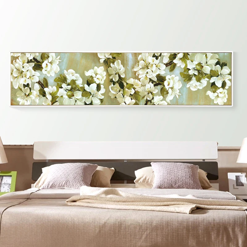 5D Apple Blossom Round Diamond Painting Cross Stitch Full Drill Bedside Painting Simple Modern Diy Diamond Mosaic Flowers