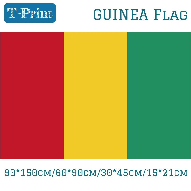 Guinea Flag 15*21cm Hand Flag 3x5ft Hanging Flag 90*150cm/60*90cm/40*60cm Flying Flag