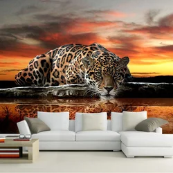 Benutzer definierte Foto Tapete HD Leopard Schlaf Wand verkleidung Wohnzimmer Sofa Schlafzimmer TV Hintergrund Wand Wohnkultur Wandbild 3D Papel Tapiz