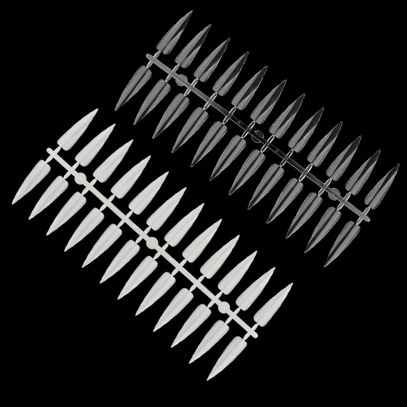 ロングネイルパレット,120個,偽のネイル,サロン用,透明,アクリル,ナチュラルディスプレイ用