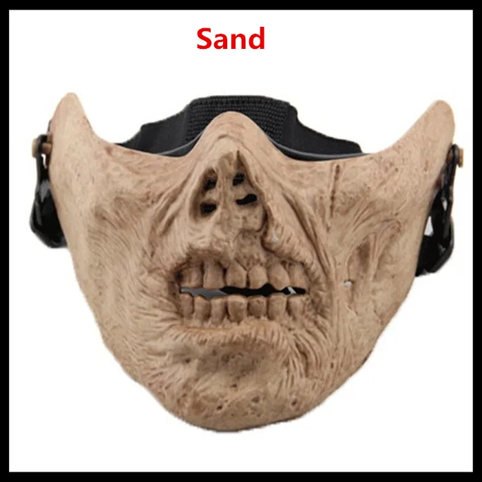 2026 Cosplay Zombie Skull Bone Half Face Airsoft Mask Paintball Masks Survival War CS Game Movie Prop the walking Dead Mascara
