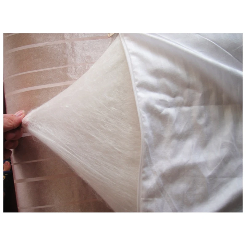 Super Soft Comfortable Silk Pillow Adults Neck Pillow Bedding Striped 100%Cotton Cover 48x74cm/66x66 cm Sleep Partner 1pc