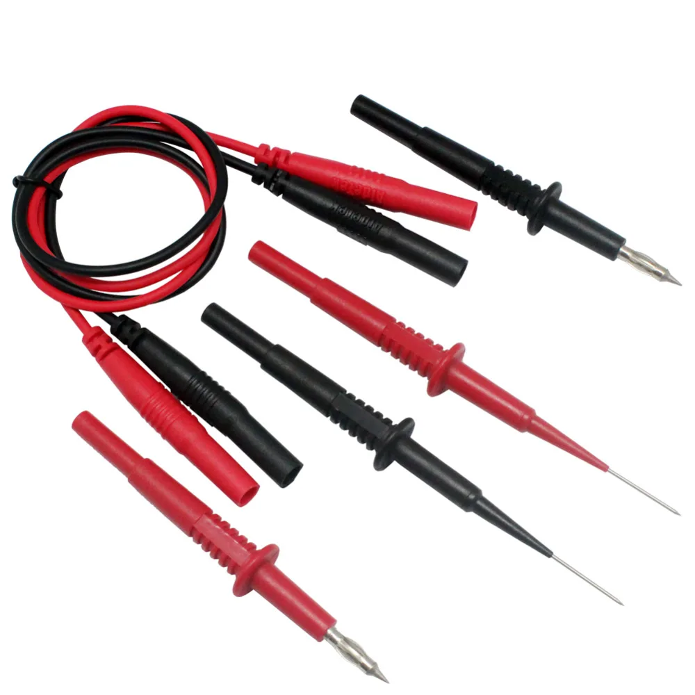 Aidetek Sharp Stainless Steel Needle Tipped Tip Multimeter Probes heavy duty sets 4DMMtester MAX.1A4mm socket test probeTLP20165