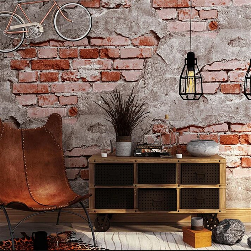 wellyu Brick pattern wallpaper brick retro culture stone wallpaper brick industrial wind loft coffee background wallpaper обои