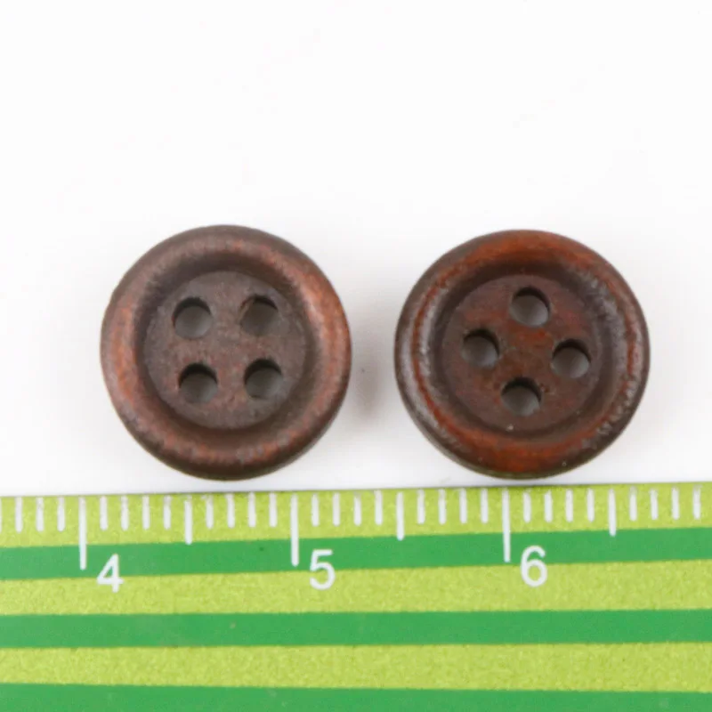 Wooden Dark Brown Round Pattern Buttons Scrapbook Handmade Sewing Home Decoration Accessory DIY 12mm 50pcs MT0574-FD