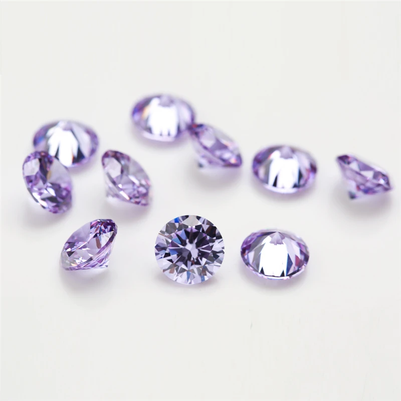 100pcs/lot 0.8mm~3.5mm Round Shape Loose CZ Stone Lavander Color AAAAA Cubic zirconia Synthetic Gems For Jewelry DIY Stone