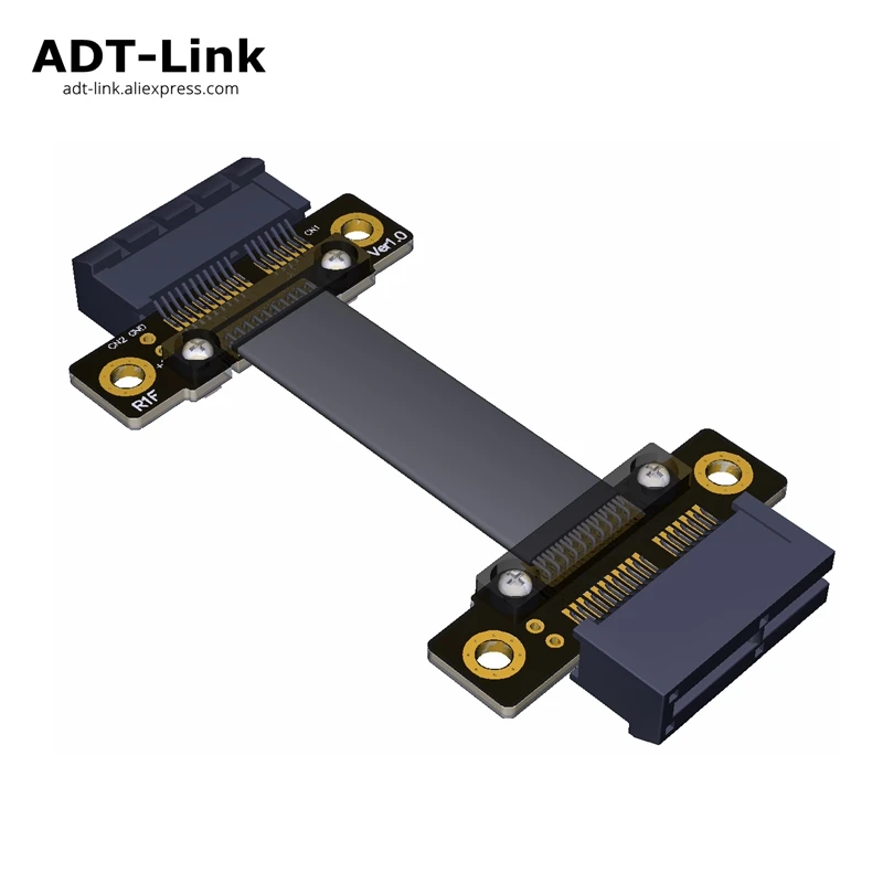 

PCIe 3.0 x1 to x1 Female to Female cable EMI Shielding 8G/bps PCI-E 1x Female Riser Card Extender Ribbon Cable ADTlink