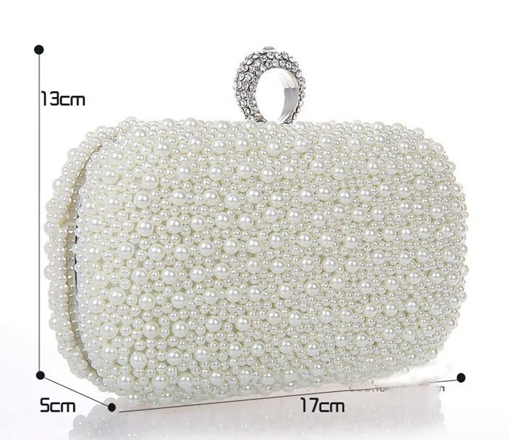 2014 Promotion Solid Bag Mini(<20cm) Interior Slot Pocket Hasp Women Hot Selling Pearl with Diamond Finger Cluth Evening Bag