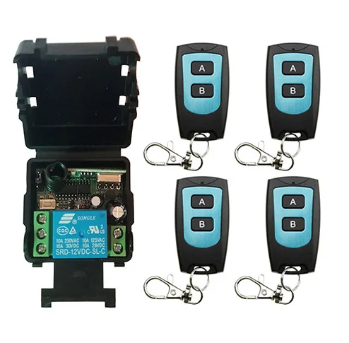 DC 12V 24V 1 CH Channels 1CH RF Wireless Remote Control Switch Remote Control System receiver transmitter 1CH Relay 315/433 MHz