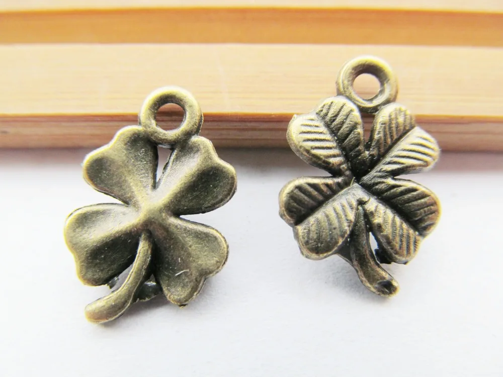 

300pcs 11mmx17mm Antique Silver tone/Antique Bronze Filigree Lucky Four Leaves Connector Pendant Charm/Finding,DIY Accessory