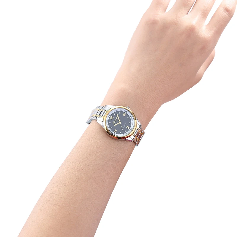 Reloj femenino de lujo dorado para Mujer, pulsera de acero inoxidable a la moda, Reloj informal para Mujer, Reloj para Mujer