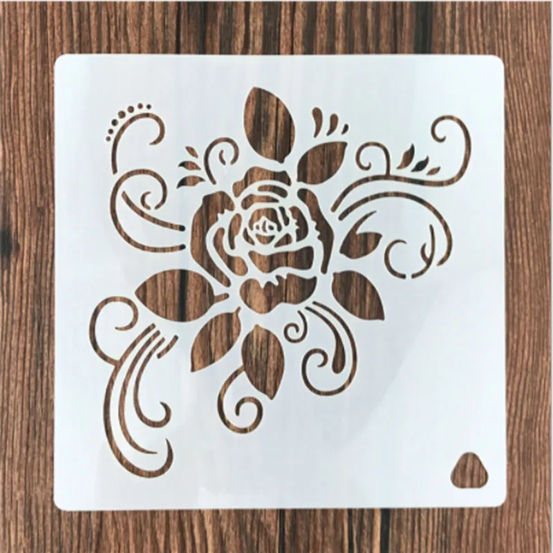 Natural Rose Flower Vine Shaped Reusable Stencil Airbrush Painting Art DIY Home Decor Scrap Booking Album Crafts Hot Selling