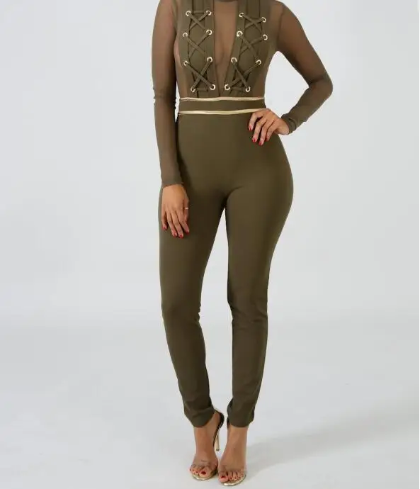 Long Sleeve Women's jumpsuit milk fiber grenadine night&club overalls