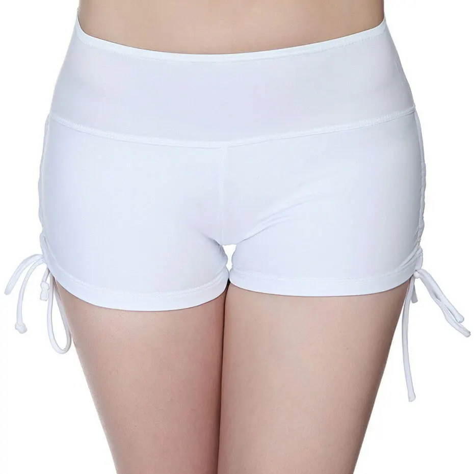 Womens Quick-dry Breathable Yoga Shorts Sports Fitness Running Shorts Casual Summer Swimming Beach Shorts with Drawstring