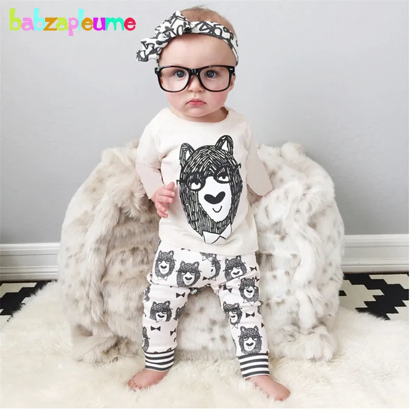 

Kids Boys Clothes Little Monsters Print Children's Clothing Cotton Toddler Tops+Pant 2pcs Baby Suit 0-5Year Spring Summer BC1394