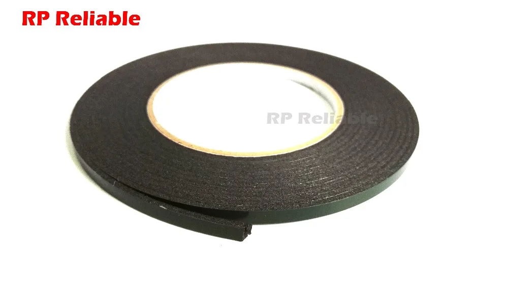 (2mm thick) 5mm*5M, (Other wide Choose) Double Sided Adhesive Black Foam Sponge for Windows Panel Plate Trim Seal Dust Proof