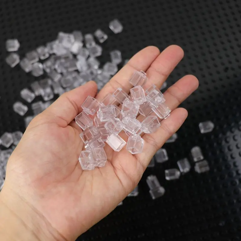 50pcs Building Blocks Transparent Clear Brick 1 x 1 DIY MOC Construction Toys for Children Bricks 3005