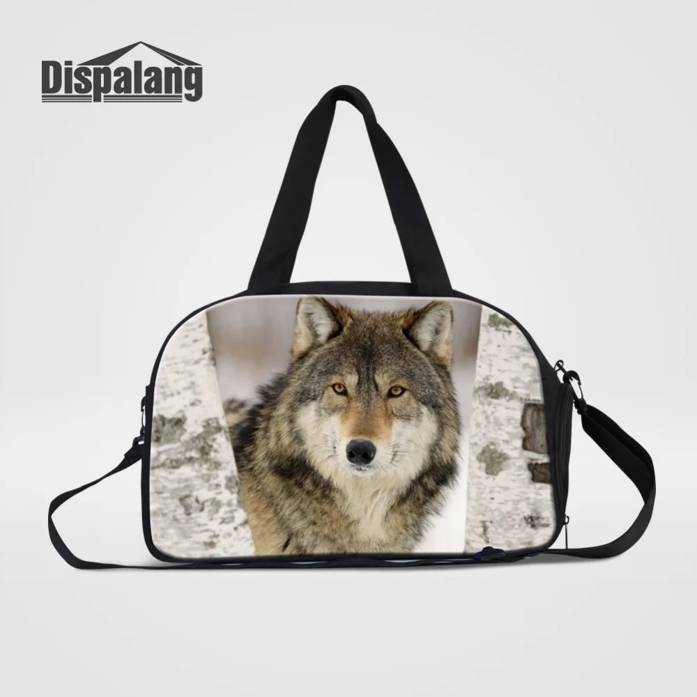 

Dispalang Large Capacity Mens Travel Bag Wolf Animal Print Casual Luggage Bag Handbag Multifunctional Duffel Shoulder Bag Bolsos