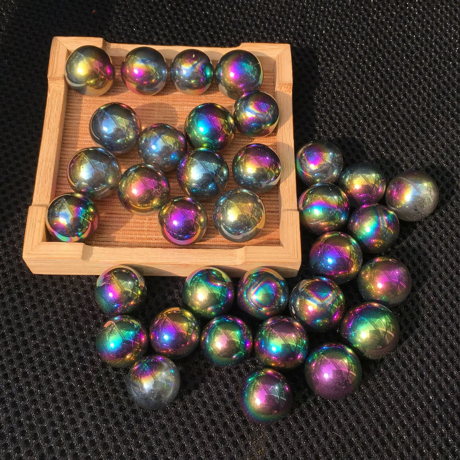 titanium rainbow aura quartz sphere crystal small ball natural stone and minerals reiki healing home decoration for sale 10 pcs