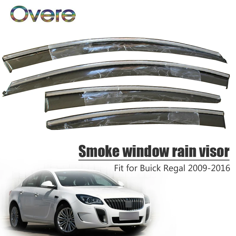 

OVERE NEW 1Set Smoke Window Rain Visor For Buick Regal 2009 2010 2011 2012 2013 2014 2015 2016 Deflectors Guard Accessories