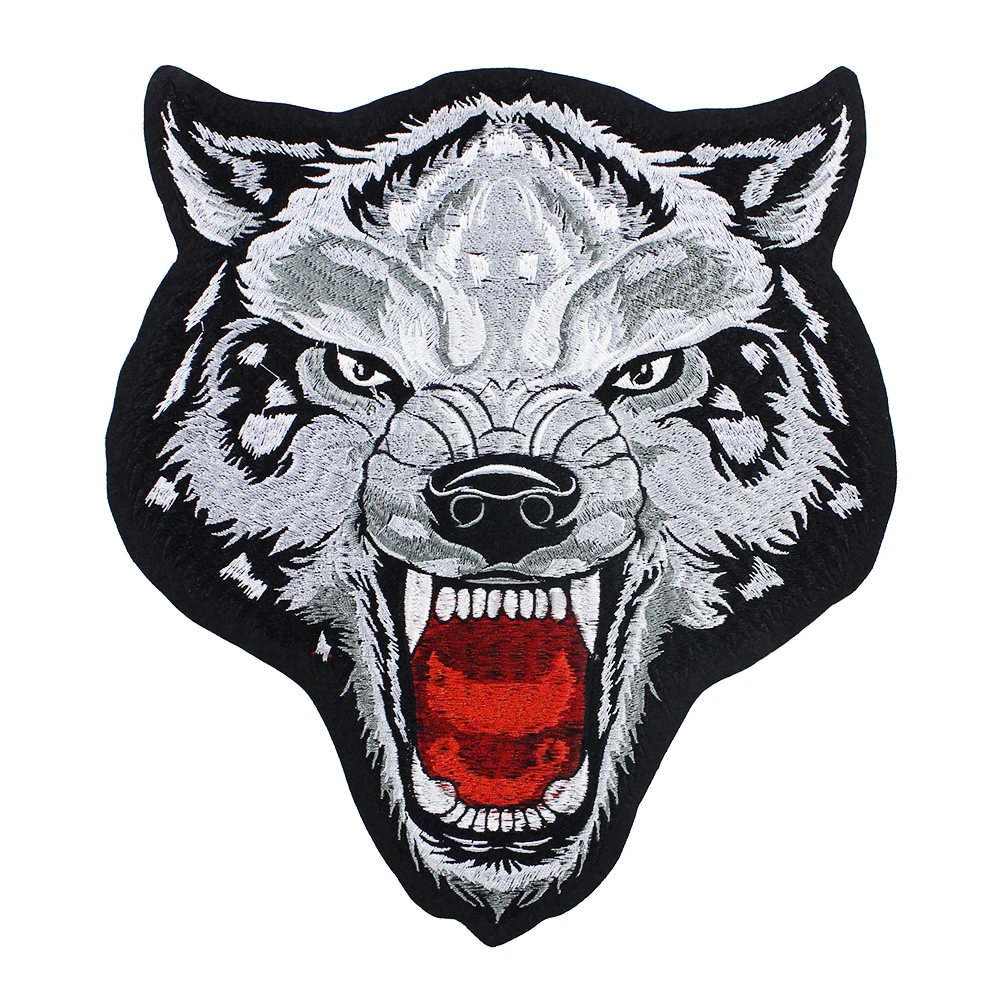 

10piece Large Wolf Head Embroidery Fabric Patches Applique Iron on Badges Scrapbooking for Clothes Sewing Accessories TH1014