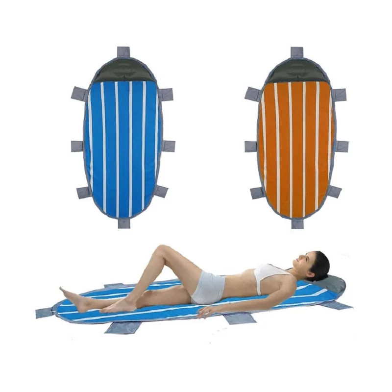 Folding Inflatable Sleeping Pad with Pillow, Waterproof Beach Mat, Sand Free Air Mattress, Outdoor Camping Mat