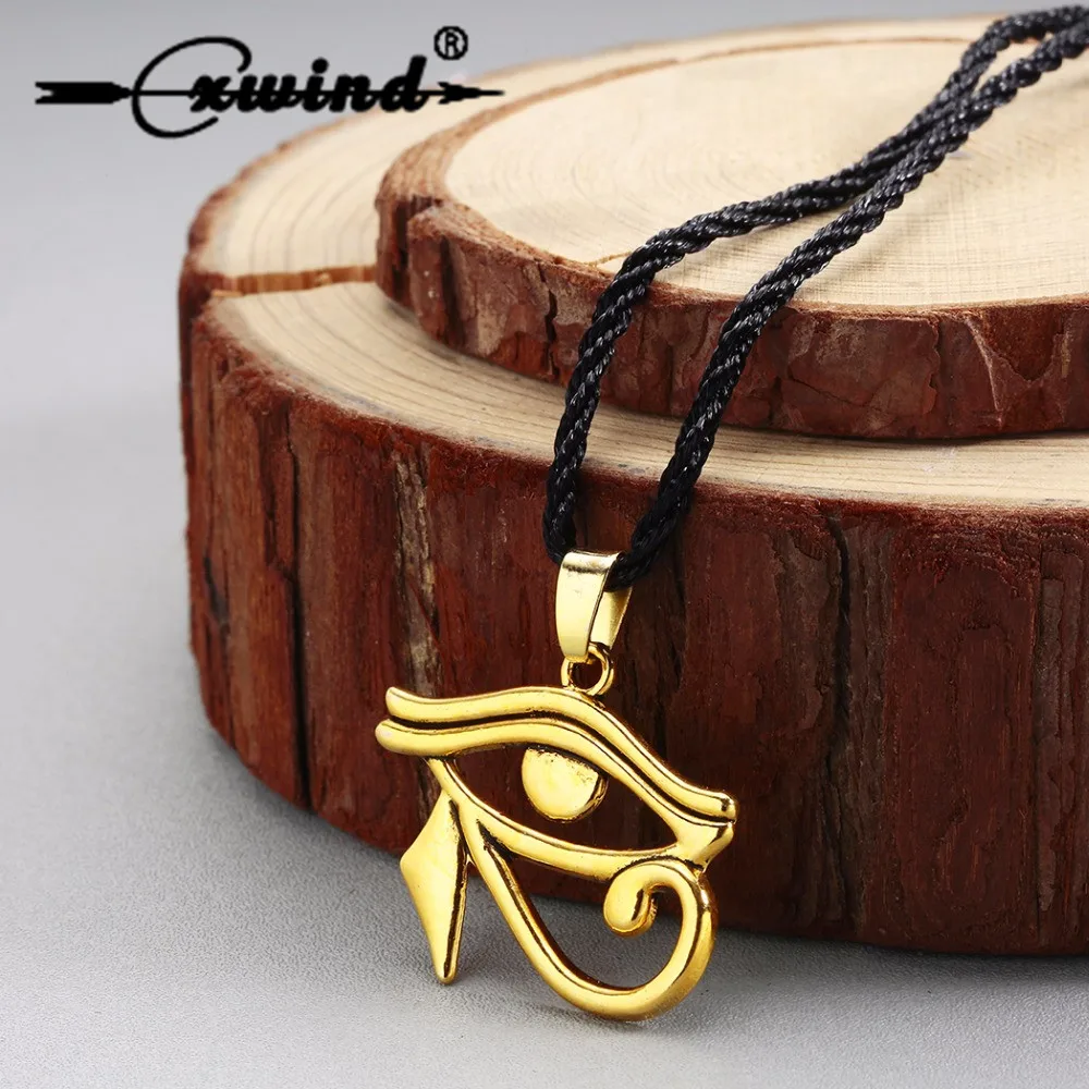 Cxwind 2018 The Eye Of Horus Charming Pendant Necklace Ancient Egyptian Runes Necklaces Copper Jewelry With Rope Chain Choker