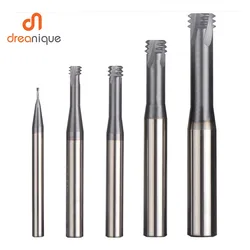 1pc carbide alloy 3 tooth coated M1.0 - M12 thread end mills cnc threading milling cutter tool for ISO metric thread