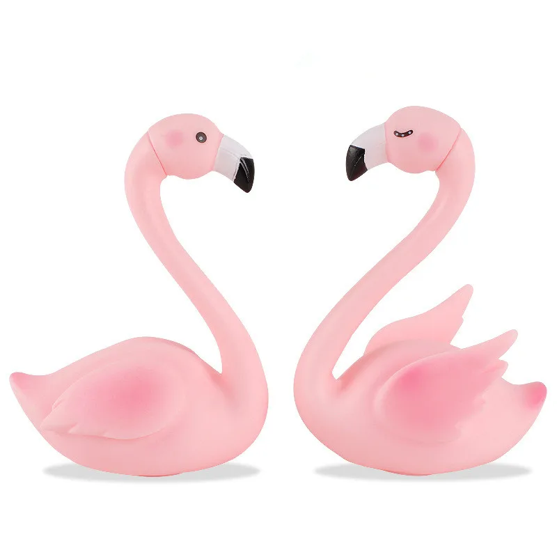 3D Sitting Position Pink Flamingo Cake Topper for Birthday Party Home Cake Baking Decor DIY Craft Dessert lovely Gifts