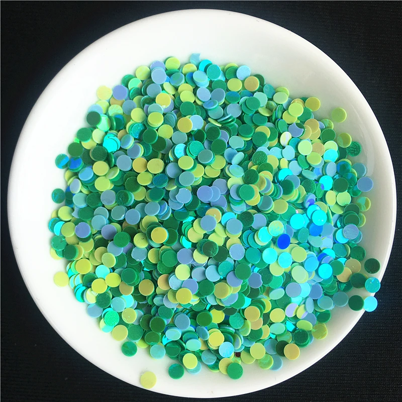 Mix Blue Double Green 5000pcs/Lot 3mm Round Dot Shape Loose Sequins Paillettes Nail Beauty manicure,wedding decoration confetti