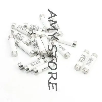 20pcs AC500V 10A R015 RT18 Ceramic Tube Cylindrical Fuse Link 10mmx38mm