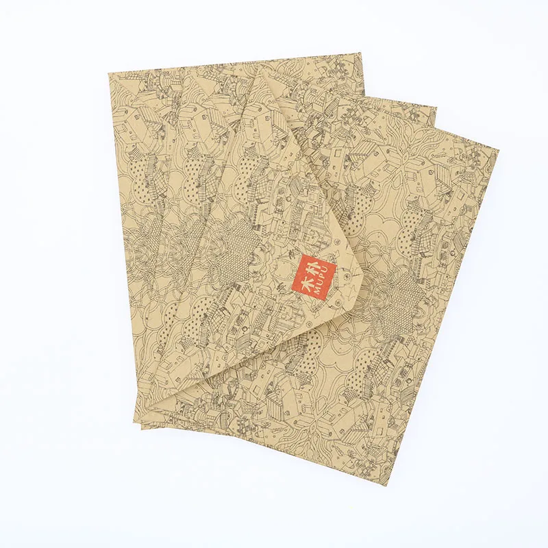 Retro High Quality Wood Pu envelope Double-sided paper Kraft paper Print Envelope Gift Business office stationery 10pcs