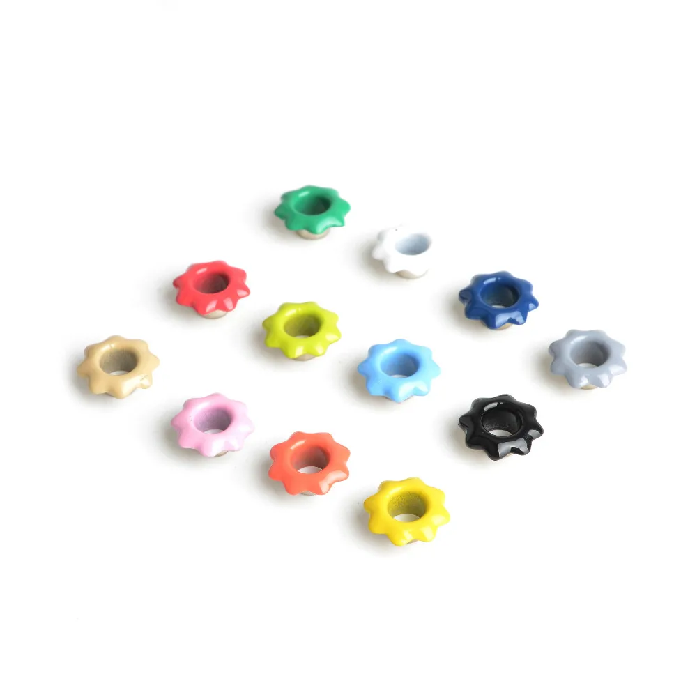 Kids Homework Student Scrapbook Eyelet Metal eyelets For Scrapbooking garment Flower Shape Shoes Bags oeillet couture 100pcs