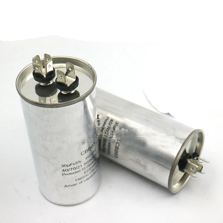 1pcs CBB65A-1 7uf 20/25/30/35/40/45/50/60/70/80uF 450VAC Round Motor Start Run Capacitor air conditioner refrigerators generator