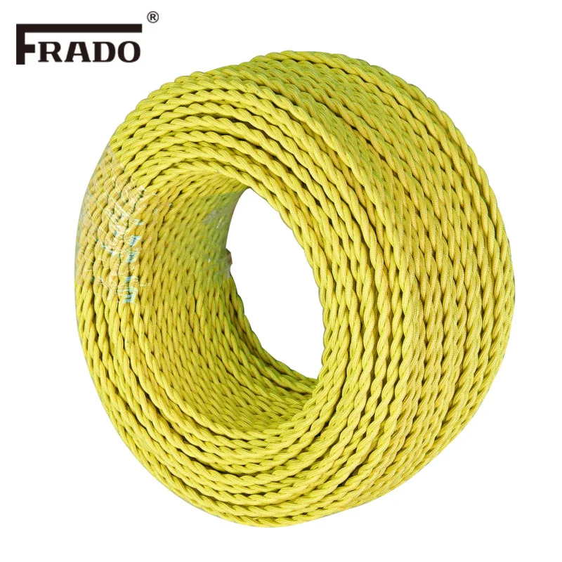 2*0,75mm Vintage Twisted Elektrische Draht Beige Textil Kabel Edison Vintage Lampe Kabel Geflochtene Retro Anhänger Licht Lampe draht – Detail 6