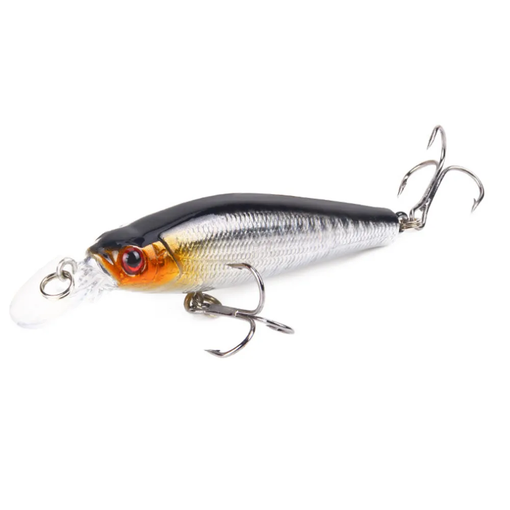 1pcs 8.2g 8cm Fishing Lures Minnow Hard Wobblers Crankbait 3D Eyes Artificial Plastic Hard Bait Pesca Carp Fishing Tackle