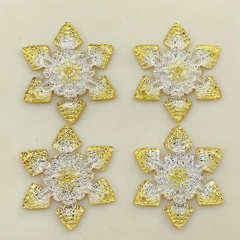 20pcs Crystal Christmas Snowflake Rhinestones Applique Flat Back Acrylic Stones Sewing Needlework Crystal Strass Beads 2Hole