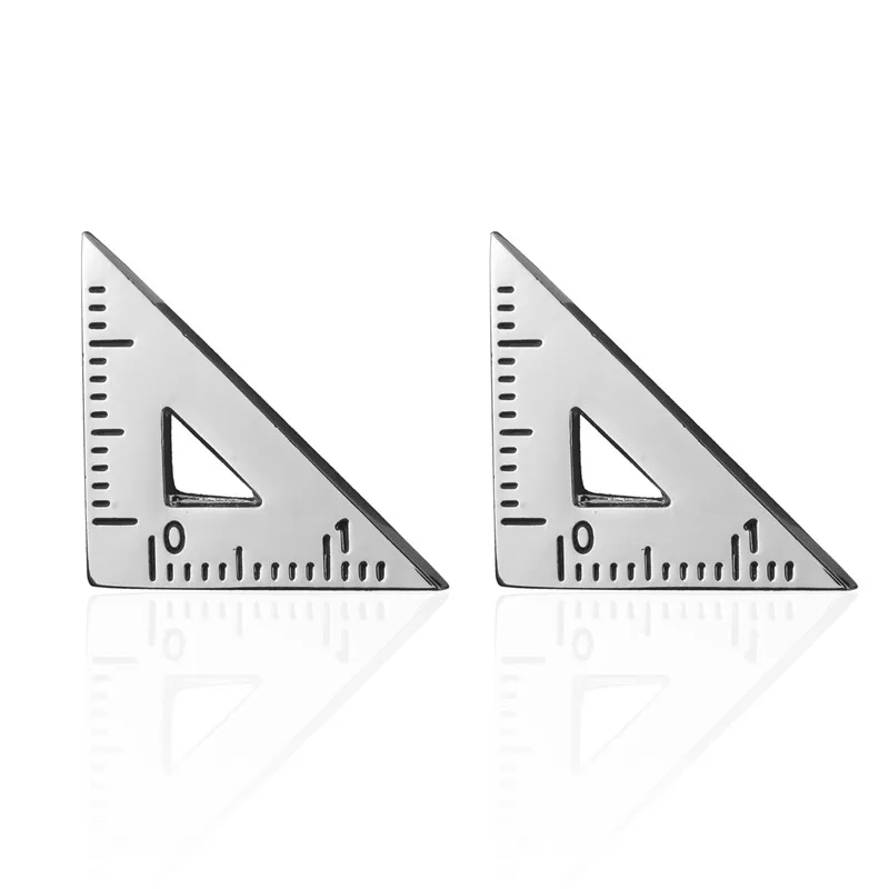 Formal silvery Triangle Cufflink for Mens Suits Buttons Geometric Wedding Cufflink French Grooms Shirt Brand Cuff Links