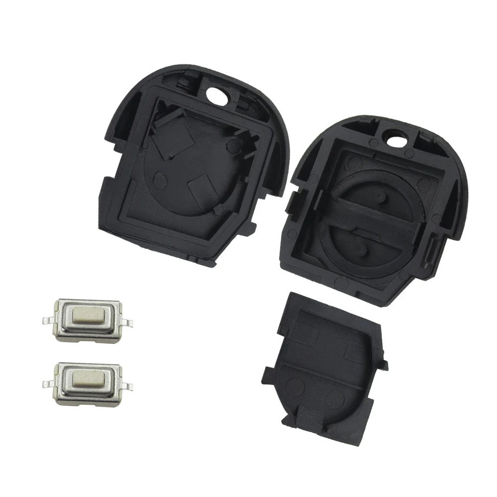 OkeyTech-Shell chave remoto para Nissan Micra Almera Primera XTrail, Caso 2 Botão, 1PC Rubber Pad, 2Pcs Micro Switch