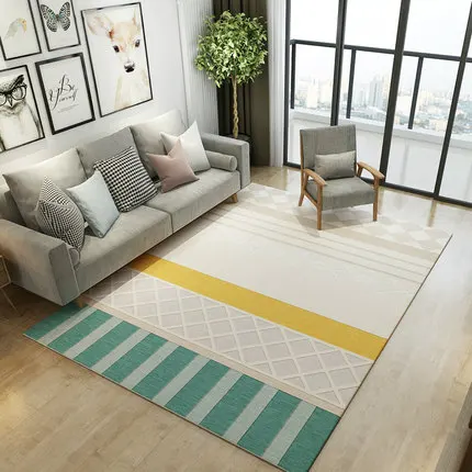 

Simple Modern Nordic Geometric Carpet, Living Room Sofa, Coffee Table Blanket, Bedroom Suitable Bedside